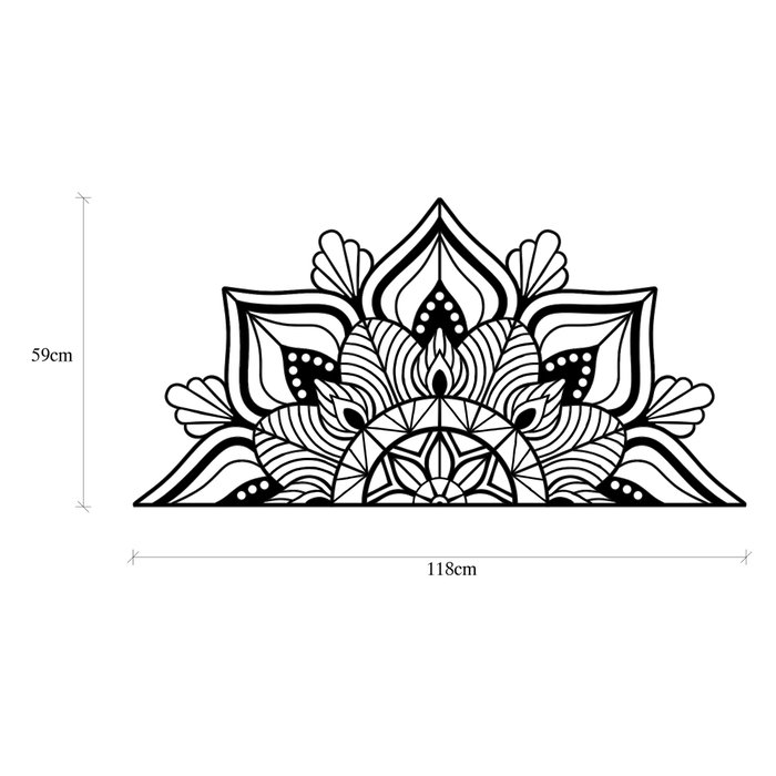 Wallity Mandala-S-1 Accesorio de Pared Decorativo de Metal Negro